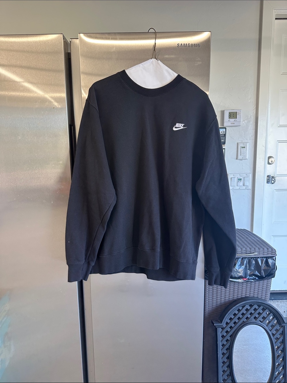 Nike Black Crewneck Sweatshirt with White Swoosh